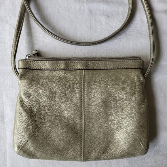 Leather Metallic Tignanello Crossbody Bag - Picture 2 of 11